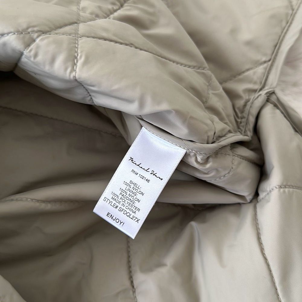 Michael Stars Sonnet Snap-Front Quilted Coat Light Olive Size 1X - Picture 10 of 11